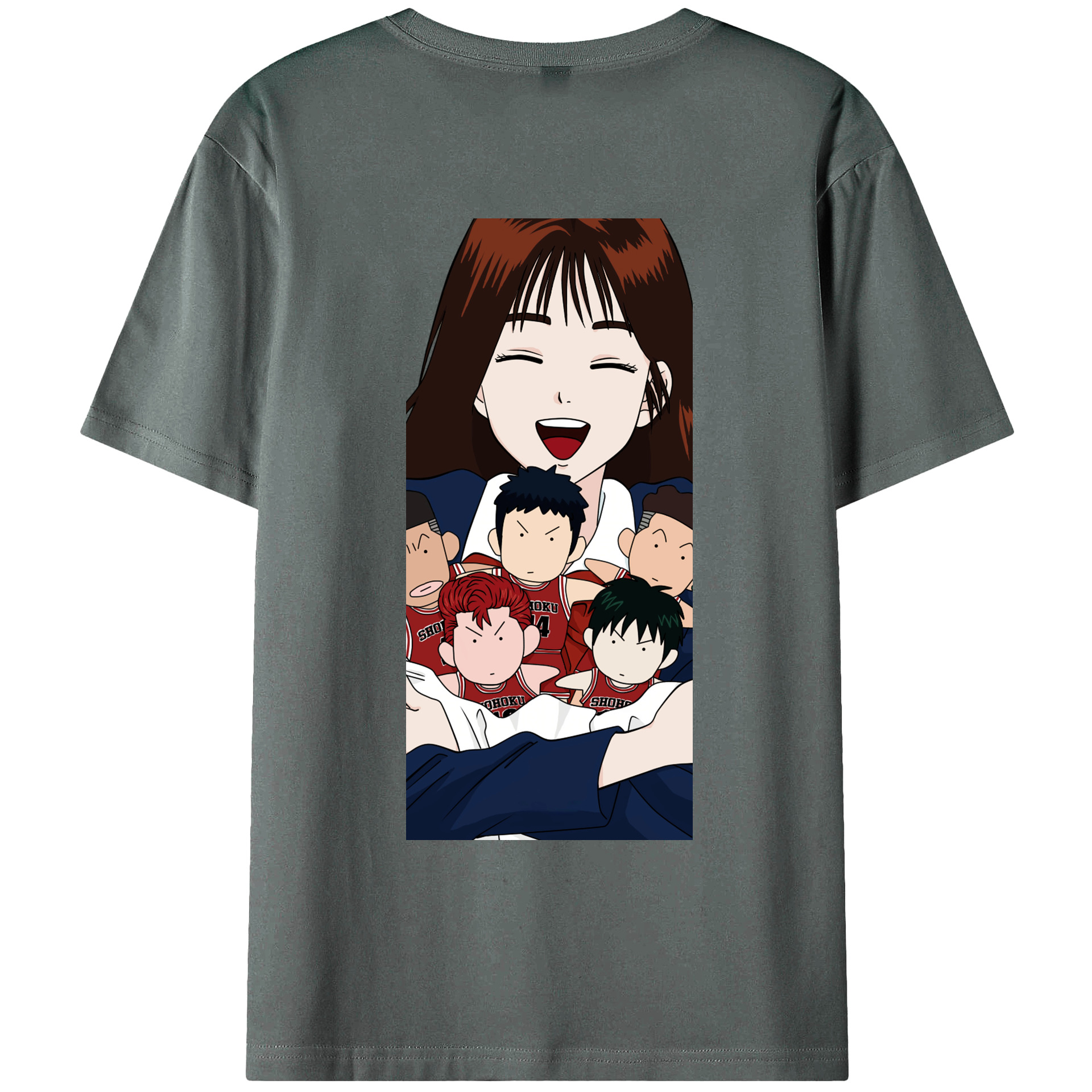 （画像用） SLAM DUNK／スラムダンク 綿100％ メンズ半袖Tシャツ（バックプリント） 通気性